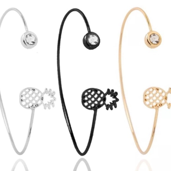 Jewelry - 5 for $15 Black Pineapple Cuff Bracelet